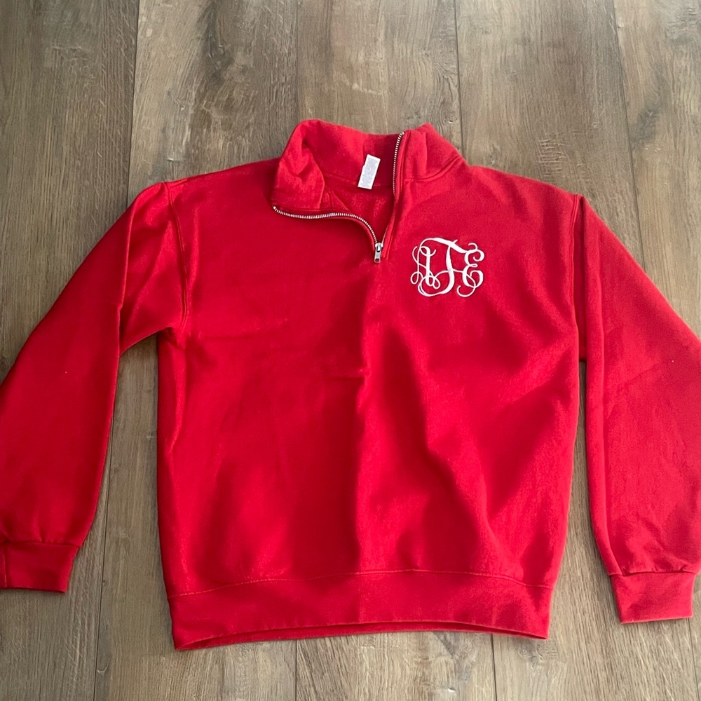 Red Half-Zip Sweater monogrammed ATE
